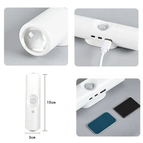 Lampada da parete intelligente RGB a gradiente con sensore di movimento, magnetica e ricaricabile per camera da letto, bagno, armadio, giardino e arredamento casa