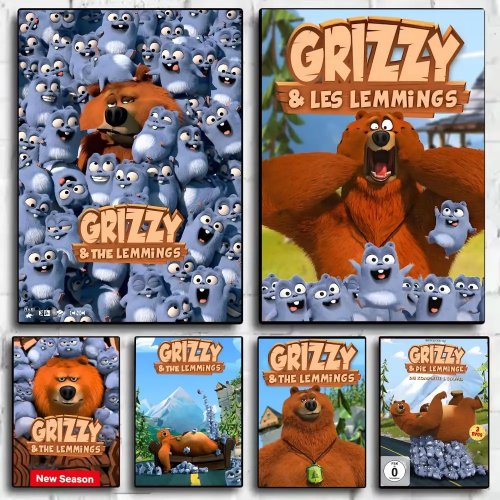G-Grizzly 및 L-Lemmings 포스터 - 사무실, 홈시어터, 벽 장식용 자체 접착 스티커, 고급 선물