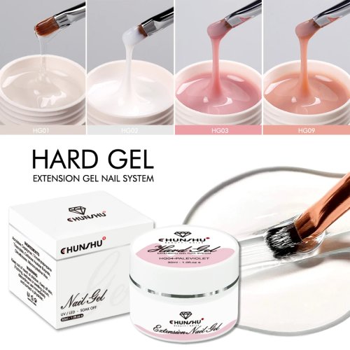 30ML Hard Gel for Nail Extension, Milky White Builder Gel, Self-Leveling Reinforcing Nail Gel, Camouflage Manicure