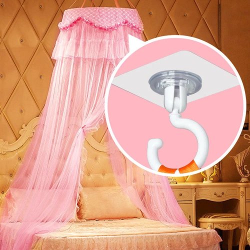 1/3-Pack Transparent Ceiling & Wall Hook, 360° Rotatable, Self-Adhesive, Multifunctional for Kitchen & Bathroom