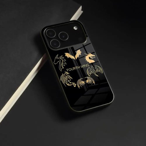 F-Fourth Wing Funda para iPhone 17 Air, 16, 15, 14, 12, 11, 13 Pro Max Mini X XR XS SE Plus - Cubierta de cristal