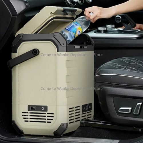 Réfrigérateur de Voiture 10L avec Batterie Intégrée 12V/24V, Glacière Portable Congélateur pour Camping