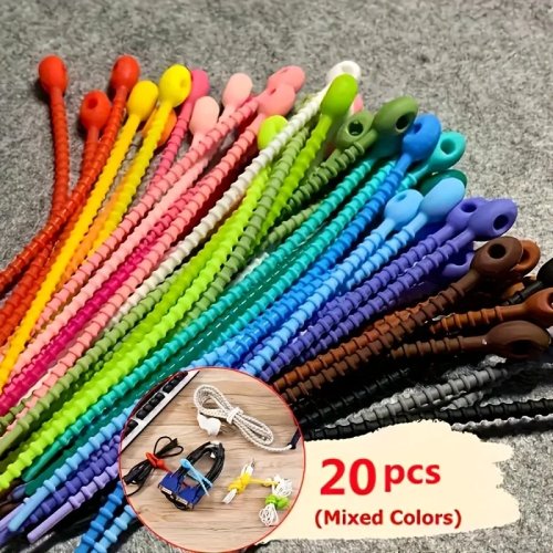 Reusable Cable Organizer Straps - Multi-function Cord Management for Headphones (20/30/60/100 Pcs)