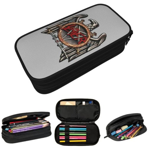 Slayer Heavy Metal Rock Band Etui voor studenten – Cadeau, pennenbakje, potloodtas, kantoorartikelen