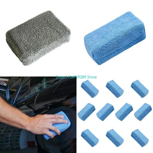 Miếng bọt biển bôi sáp microfiber D8KE dùng cho đánh bóng và phủ sáp xe hơi, phủ đều cả ngoại thất và nội thất