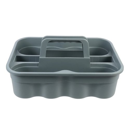 Cesto per pulizia in plastica stabile con scomparti multipli – Organizer per attrezzi e trasportino