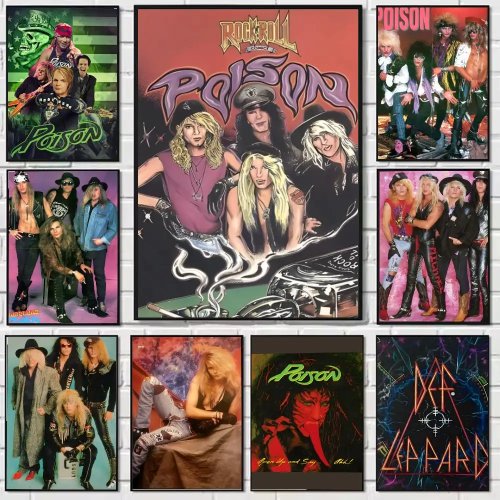 Постер Bret Michaels и группы Glam Metal - HD мультяшное настенное искусство, самоклеящийся съемный постер для гостиной