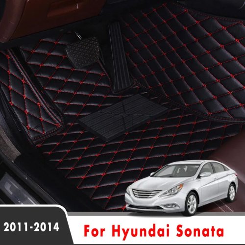 Autovloermat en kofferbakmat voor Hyundai Sonata YF 2011-2014, Leder Waterdicht Tapijt Auto Interieur Accessoires