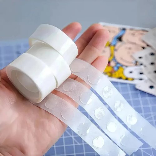 100pcs/gulungan Titik Perekat Dua Sisi untuk Balon, Stiker Bening Lepas Pasang untuk Dekorasi Pesta Natal Ulang Tahun Pernikahan