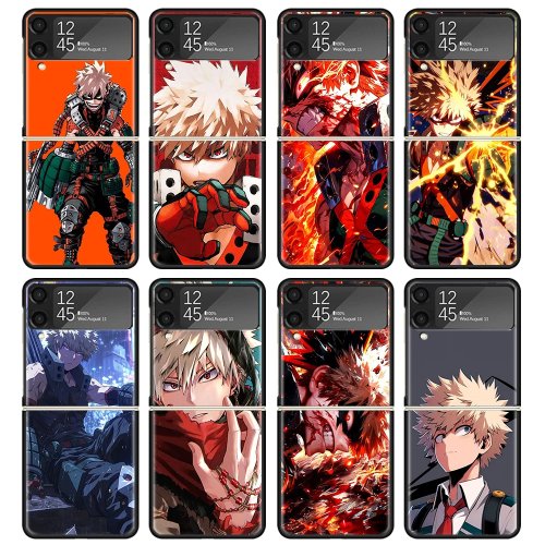 เคสโทรศัพท์ Bakugo Katsuki My Hero Academia สำหรับ Samsung Galaxy Z Flip 3 4 5 6 7 เคสแข็งกันกระแทก