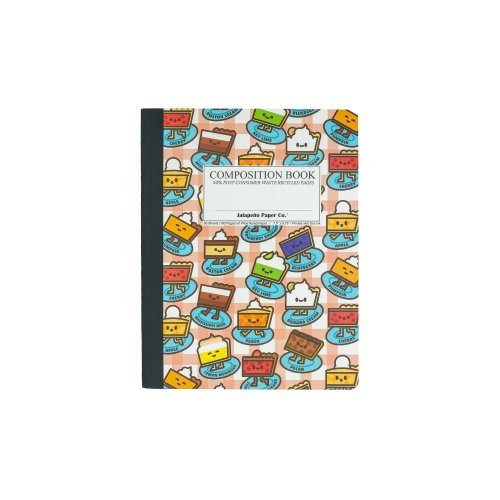 Wide Ruled Composition Notebook 7.5x9.75 inch, 80 Sheets, Pie Chart Cover