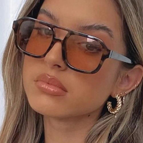Gafas retro minimalistas unisex con estampado animal boho – ideales para fotografía y uso diario