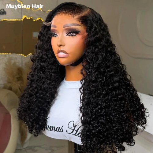 Perücke ohne Kleber, 300 Density, super doppelt gezogen, 100% Echthaar, 13x4 HD Lace Front, Pixie Locken, für Anfänger geeignet
