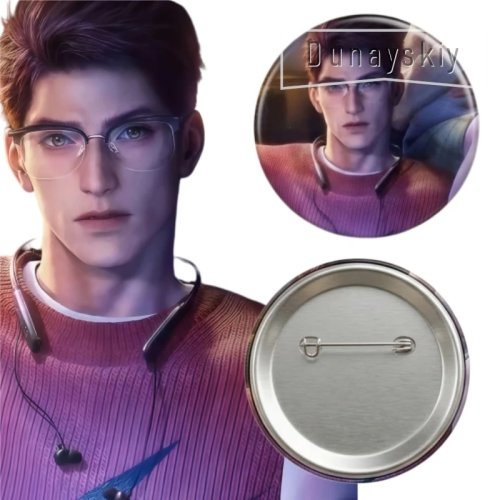Pin Ao Yin Love and Deepspace – Badge en fer-blanc à collectionner, broche ronde imprimée en HD, cadeau d'Halloween