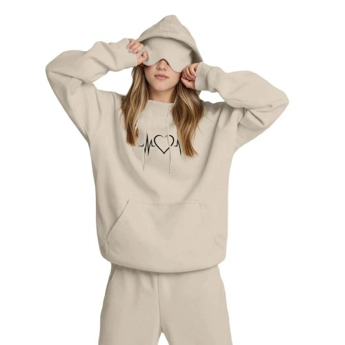 Damen Plus Size Kapuzenpullover Langarm Lässig Oversize Pullover