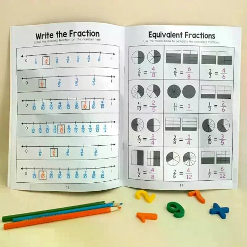 Quaderno di matematica per la scuola primaria – Frazioni: Impara e Allenati