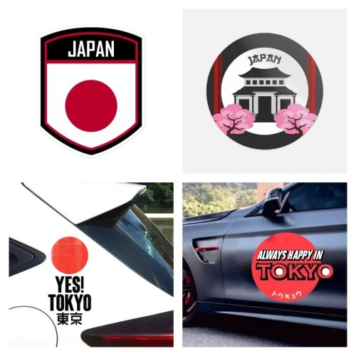 Autocolante carro Tóquio Japão bandeira mapa vinil decalque para carro camião mota capacete parede quarto autocaravana