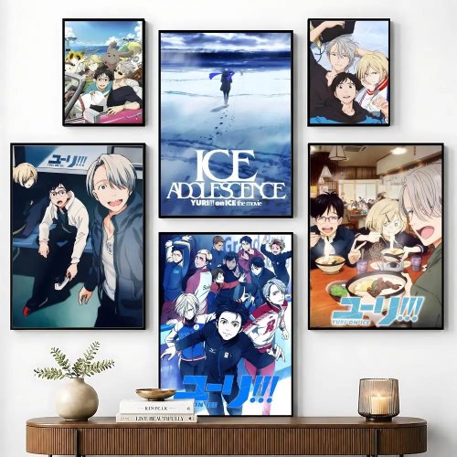 بوستر فني Yuri!!! on Ice – ديكور حائط بخط الخطاطة لغرفة المعيشة وغرفة النوم والبار والقاعة