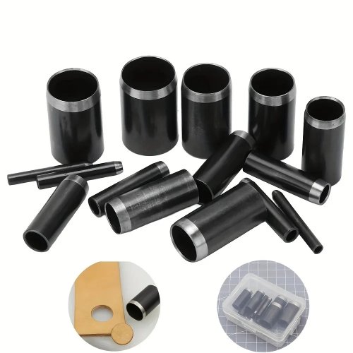 15-teiliges Rundloch-Stanzenset (1-15 mm) mit Aufbewahrungsbox, Lederlocher und Lederhandwerk-Stanzwerkzeug