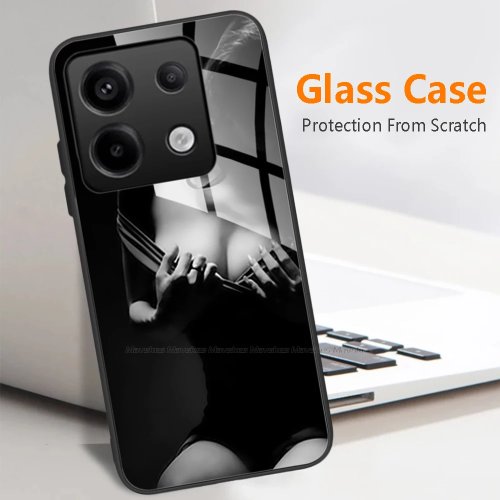 Custodia per Xiaomi Redmi Note 13 Pro, cover posteriore in vetro temperato di lusso, protettiva