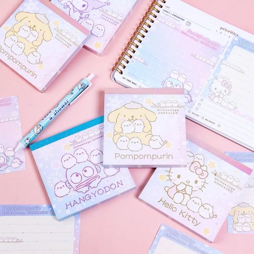 Sanrio Kuromi Melody Cinnamoroll Hangyodon 메모패드 6개 세트 - 귀여운 문구: 노트, 책갈피, 포스트잇 학교용품
