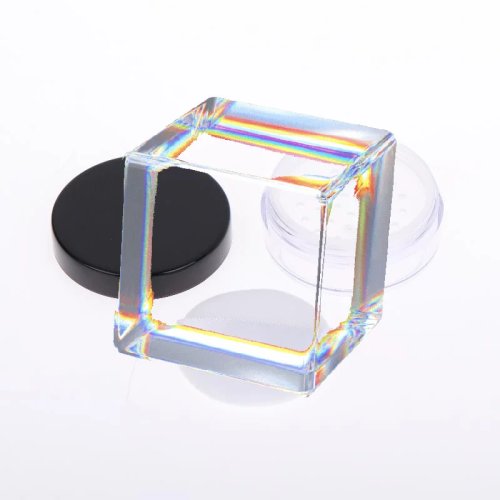 1 Pcs Tempat Bedak Tabur Kosong 5g Plastik dengan Ayakan dan Puff