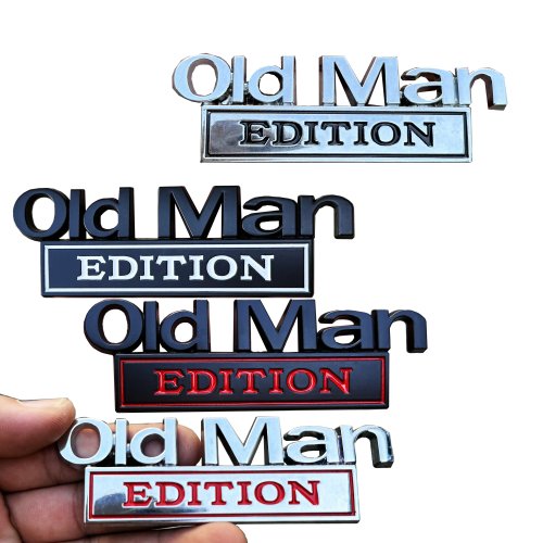 Pegatinas metálicas para coche Old Man Edition para guardabarros, parachoques, luneta trasera y contornos del vehículo - Insignias Old Man para Jeep, Chevrolet, Buick