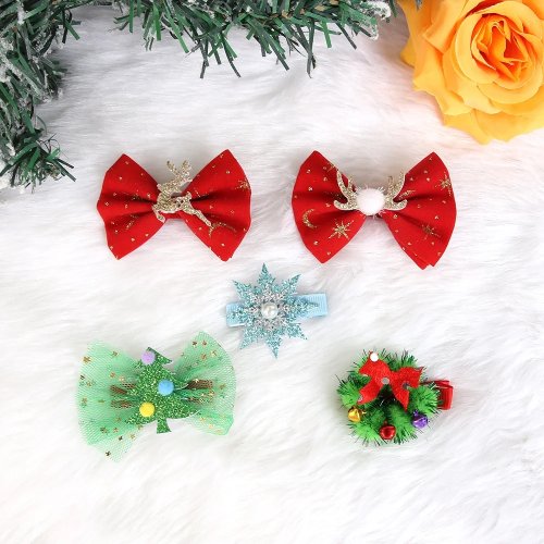 Horquillas Cómodas de Copo de Nieve y Reno de Navidad – Pinzas de Lazo Festivas para Adolescentes y Familia