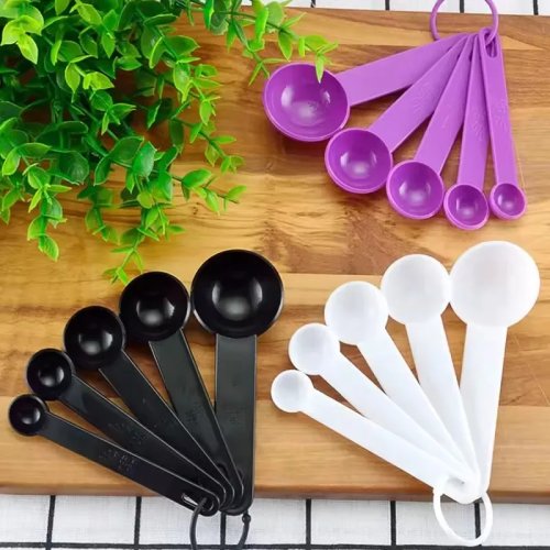 Measuring Spoons and Cups Set, Portable Plastic Coffee Sugar Scoop, Kitchen Measuring Tools