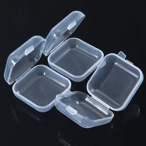 Scatola portaoggetti mini trasparente 5/20 pezzi per gioielli, orecchini, anelli, tappi per le orecchie - custodia portatile