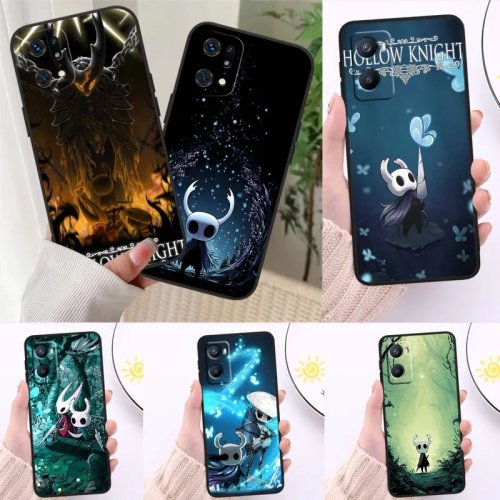 Coque de téléphone Anime Hollow Knight pour OPPO Reno 15 14 13 12 11 10 9 8 F FS Plus Pro 4G 5G, Noir