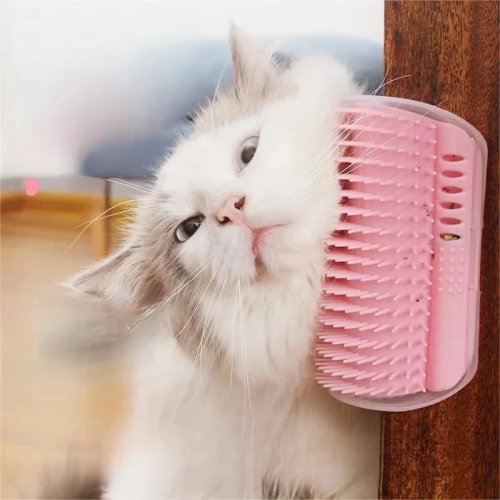 Lược massage cào móng cho mèo - Bàn chải cào góc có catnip, lược rụng lông để loại bỏ lông, chải lông