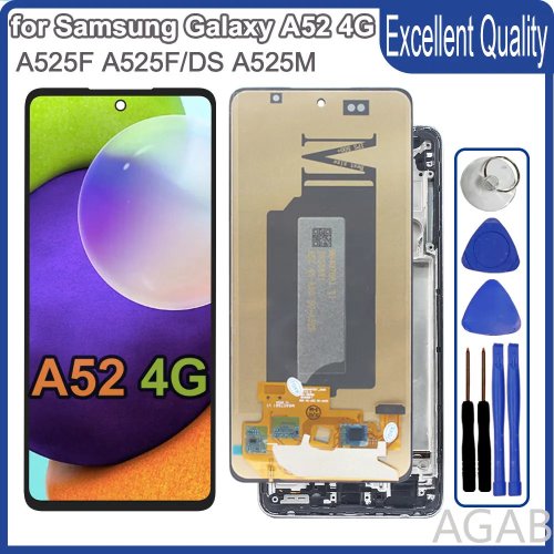 مجموعة شاشة LCD سوبر أموليد باللمس لسامسونج جالاكسي A52 4G (A525F/A525M)