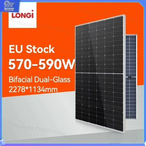 Сонячна панель Lungi HiMO 7 двостороння скляна 570W-590W монокристалічна