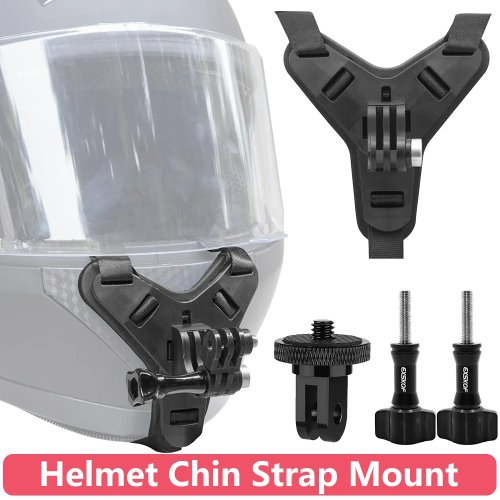 Uchwyt na pasek podbródkowy kasku motocyklowego do kamer sportowych GoPro Hero 13 12 11 10 9 8, Insta360, AKASO, SJCAM, DJI Osmo