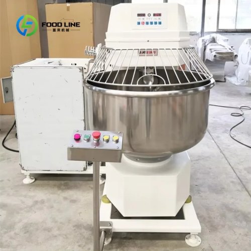 カスタマイズされた業務用スパイラルドウミキサー 80/160/200kg、自動ボール排出設計、大型加工工場用小麦粉ミキサー