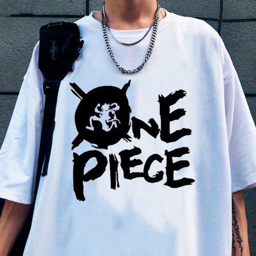 T-shirt anime One Piece Luffy Gear 5 homem mulher verão manga curta solto oversized estilo Harajuku retro casual Y2K