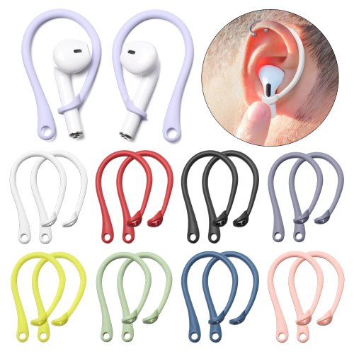 1 Paio di Ganci in Silicone Anti-perdita per Apple AirPods 1 2 3 Pro, Ganci Sportivi Anti-caduta per Auricolari Wireless, Bianco/Nero
