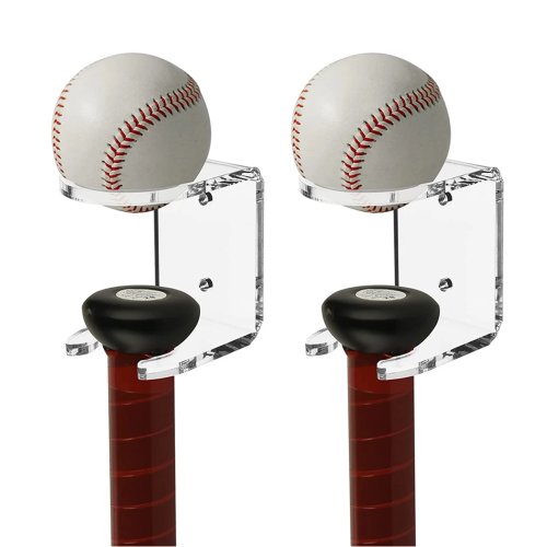 Pack de 2 Soportes de Pared de Acrílico para Bate de Béisbol, Expositor de Bate