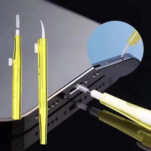 Brosse de nettoyage multifonction 2-en-1 pour écouteurs et casques, kit de nettoyage anti-colmatage pour téléphone