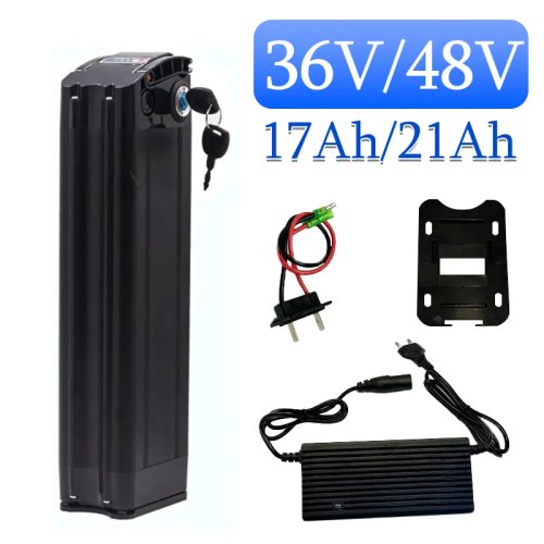 Batería Silverfish 36V 48V 21Ah Litio 18650 recargable con BMS para kit de motor Bafang 250W-750W + cargador