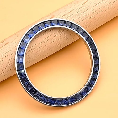 Bisel de reloj de acero inoxidable con piedras preciosas de colores sintéticas para movimiento RLX Daytona 4130/4131 Repuesto de reloj