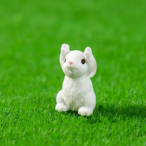Multicolor Mini Easter Bunny Figurine, Resin Cartoon Rabbit Statue, Easter Egg Decoration