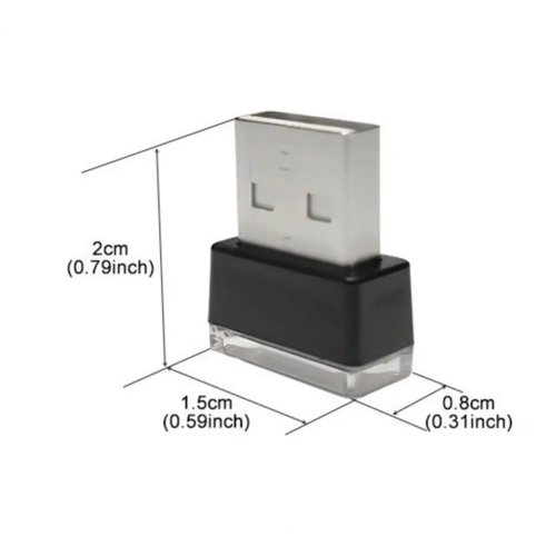 2cm Auto Atmosphärenleuchten USB LED, USB-Stecker Nachtlicht, Universelle Innenraum-Dekoration