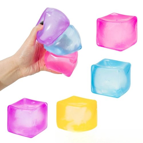 Juguete Fidget Cubo de Hielo Squishy, Pelota Anti Estrés para Adultos y Niños, Sensorial para Autismo y TDAH, Regalo de Pascua o Navidad