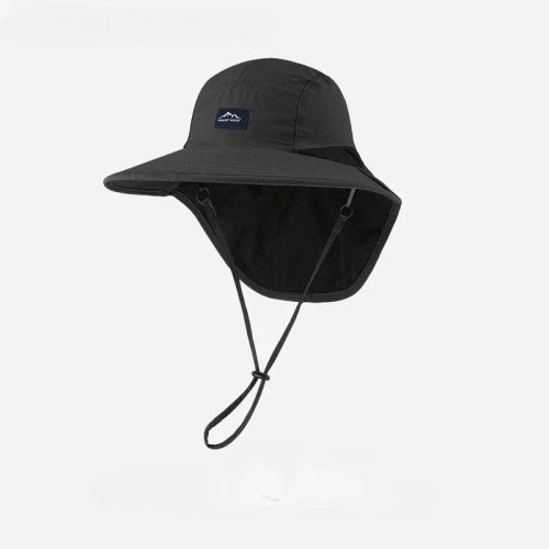 Cappello da sole unisex estivo a tesa larga, impermeabile, ad asciugatura rapida, traspirante, con paraschiena, stile bucket hat per outdoor