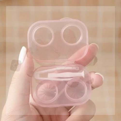 Transparante draagbare contactlensdoos, dubbel lenshouder, zonder schroefdop