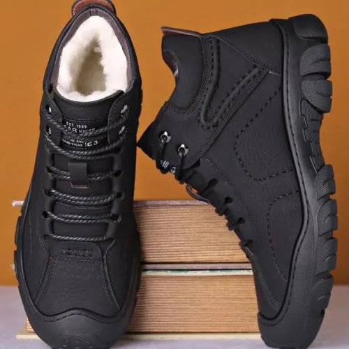 Zapatos de hombre para invierno, caña alta, impermeables, forrados y abrigadores