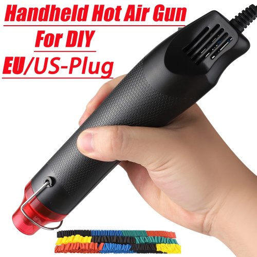 Pistola de aire caliente 220/110V, herramienta para soldar con base, mini soplador para termocontraíble