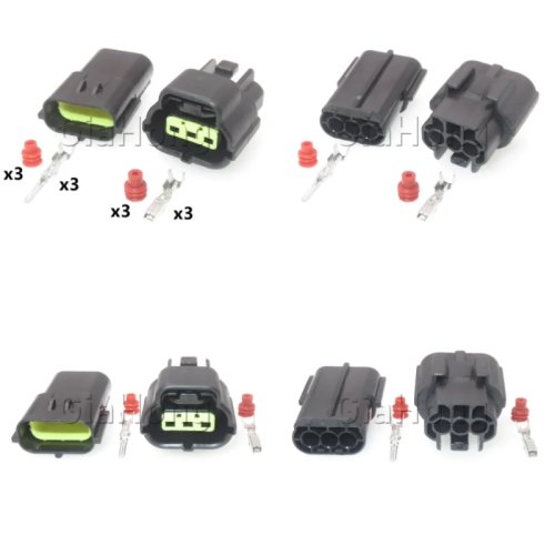Connecteur à douille de câblage automobile 3 voies pour capteur de papillon/oxygène (lot de 1, 368523-1, 174359-2, 174357-2)